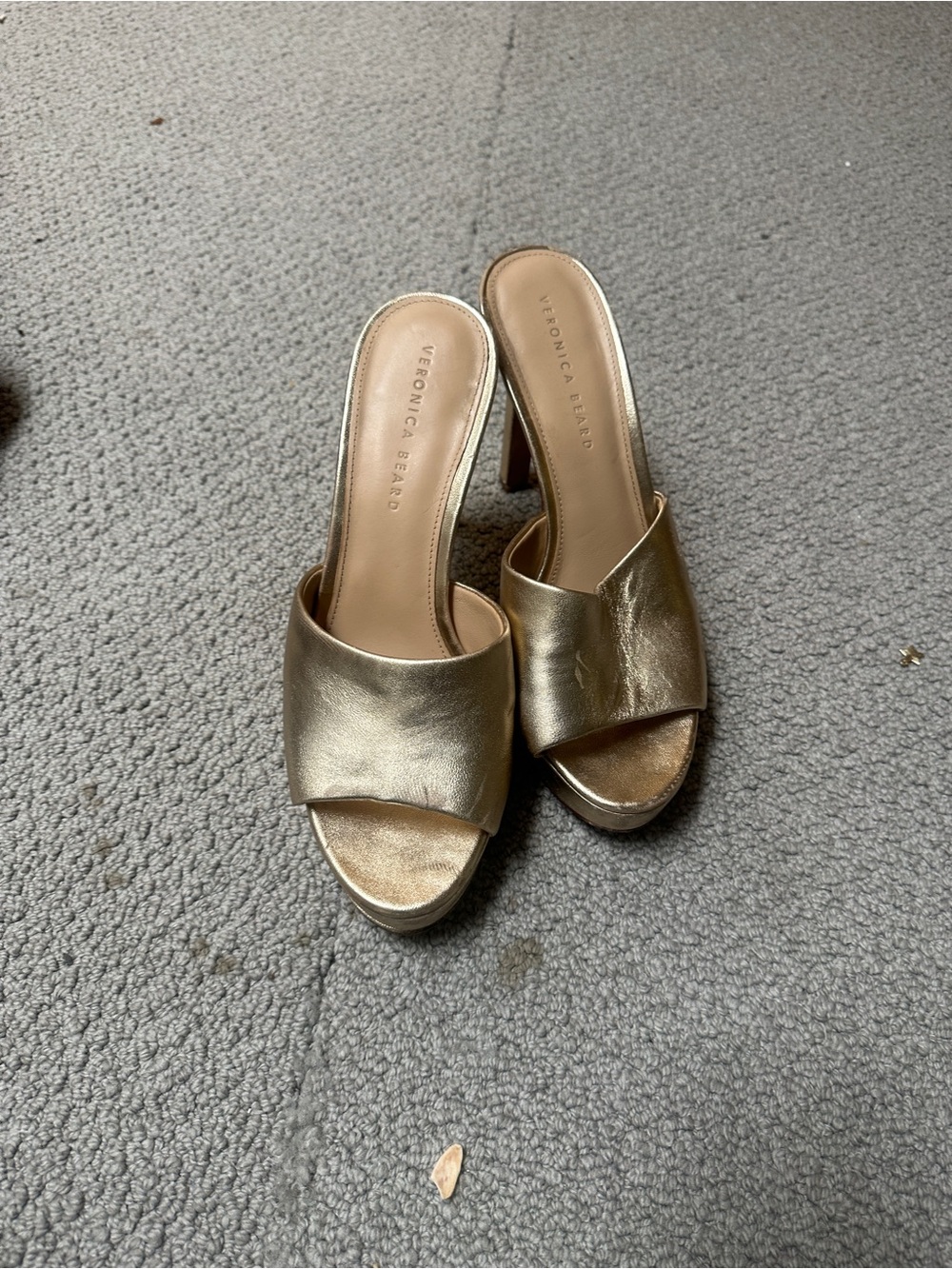 VERONICA BEARD Women's Gold Dali Platform Heel Sandal Shoes Size 10M. - Picture 6 of 7